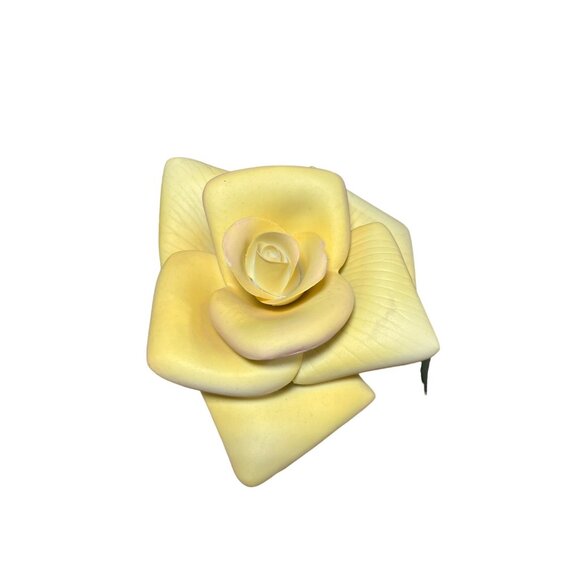 Avon 1987 Seasons Bloom Collection Yellow Rose Porcelain Flower Vintage - Picture 2 of 8